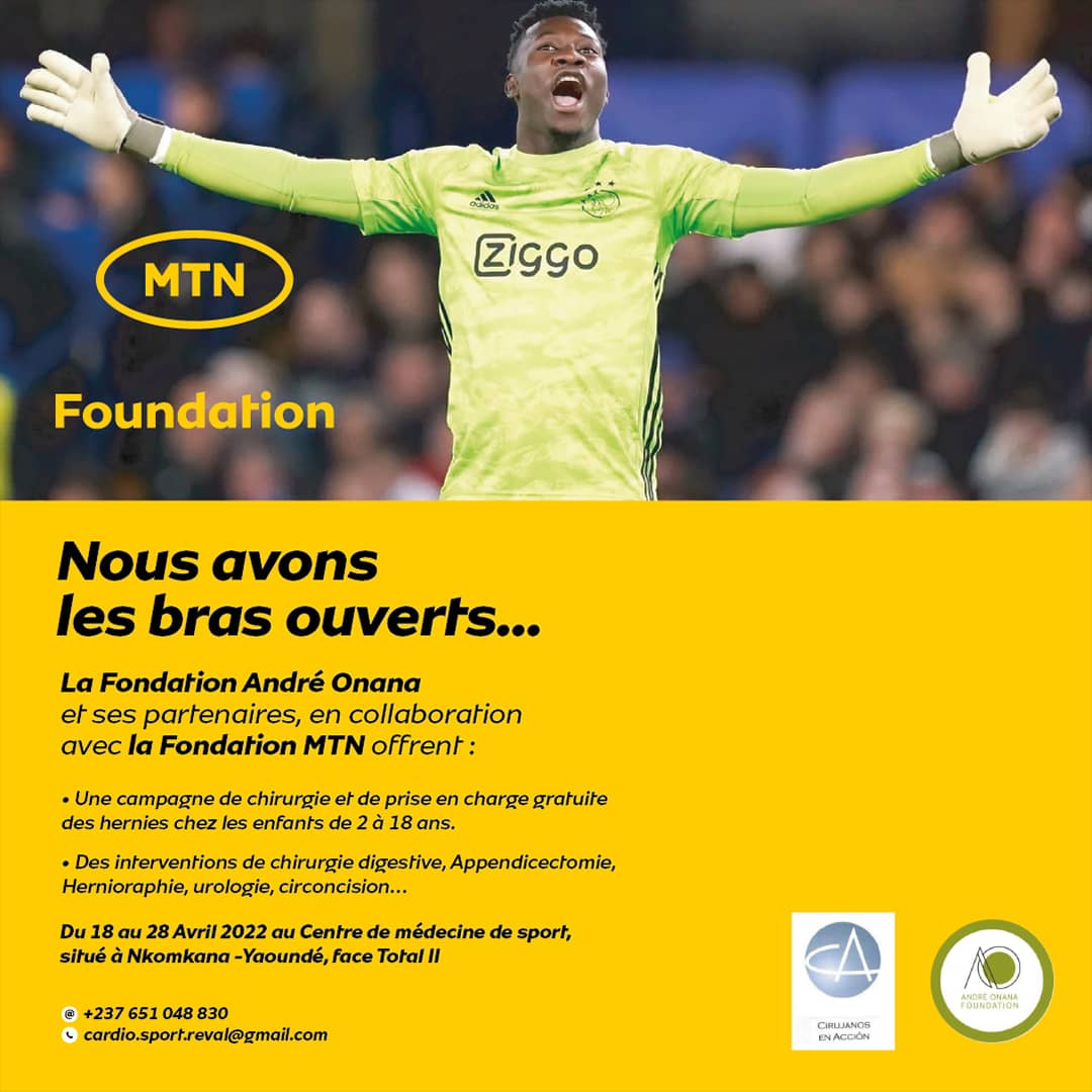 Cameroun- Traitement de la hernie : André Onana en coeur avec les enfants de moins de 18 ans 1