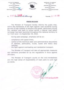 Cameroun- Vacances et rentrée scolaire sans accidents : Voici ce qui attend les automobilistes 7