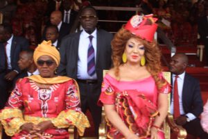 L'épouse du président de la république du Cameroun Chantal BIYA présente au boulevard du 20 mai lors de la grande parade du défilé de la JIF 2024