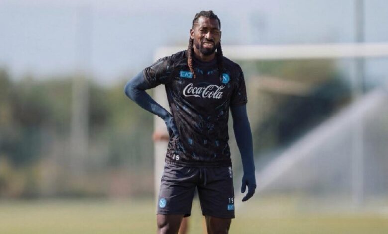 Zambo Anguissa, blessé au dos, sera absent longtemps pour Naples et le Cameroun 1