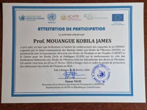 RCA- Séjour du Prof James Mouangue KOBILA en RCA: fructueux 4